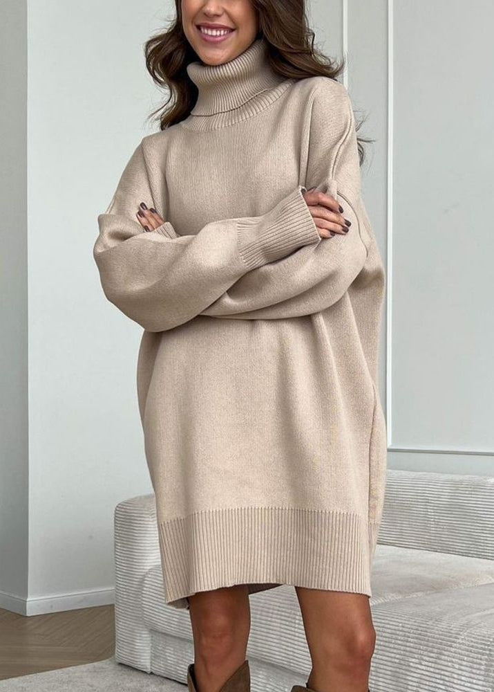 Vestido Suéter de Cuello Alto de Punto Harper – Suéter Oversize de Manga Larga