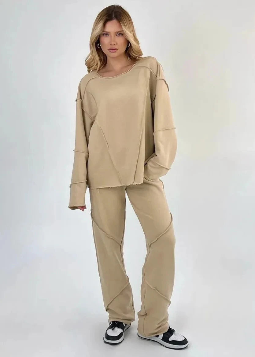 Effortless Street - Raw Edge Sweater Set