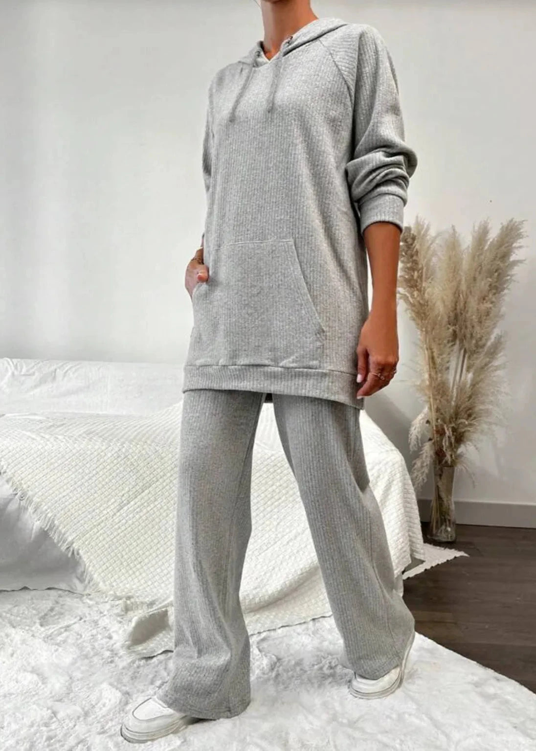 Cashmere Blend Knitted Hooded Lounge Set