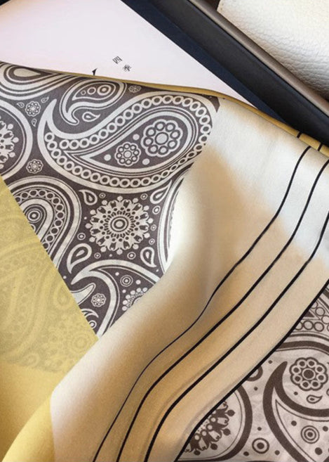 Savannah Print Satin Square Scarf – Golden Paisley 70×70cm