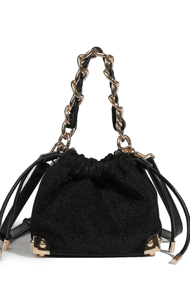 Chic-Chain Velvet Crossbody Bag - VibeSoothe