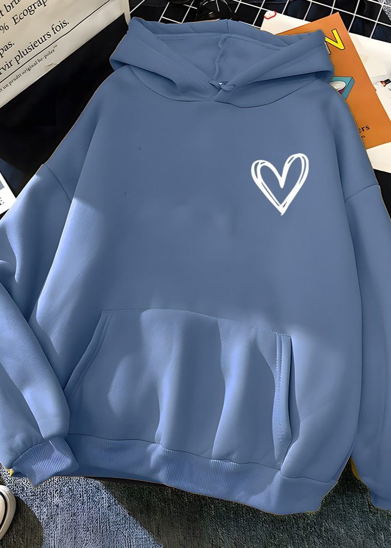 Minimalist Heart Print Hoodie - Unisex Casual Style