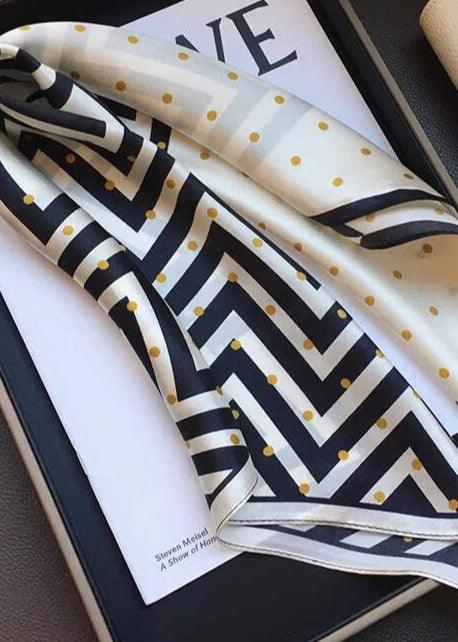 Dotline Charm - 100% Silk Square Scarf 55x55cm