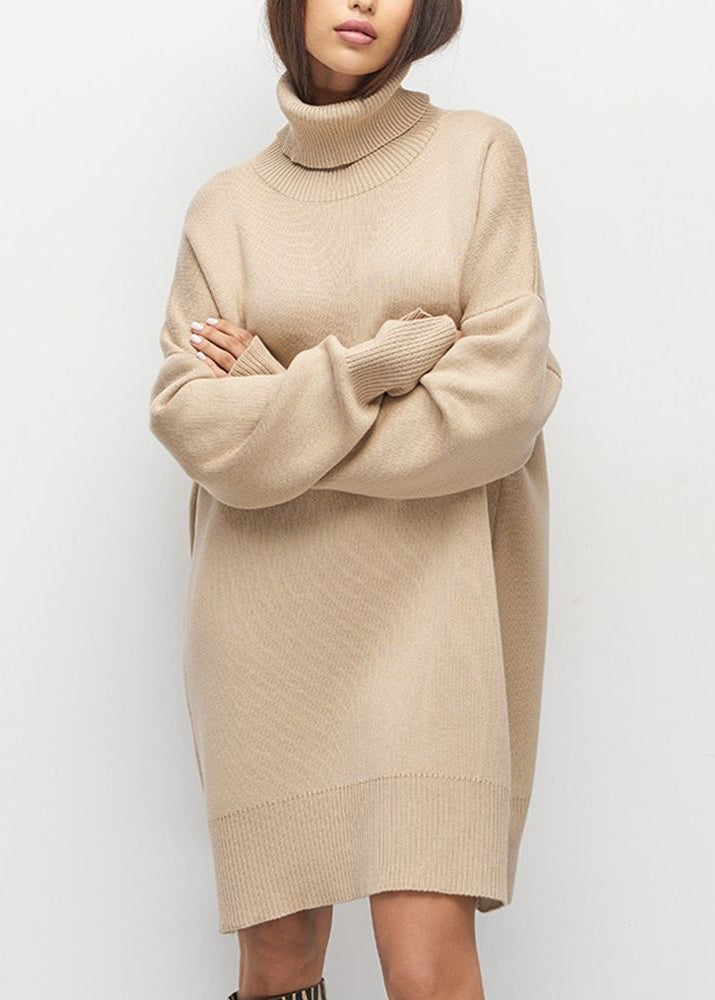 Vestido Suéter de Cuello Alto de Punto Harper – Suéter Oversize de Manga Larga