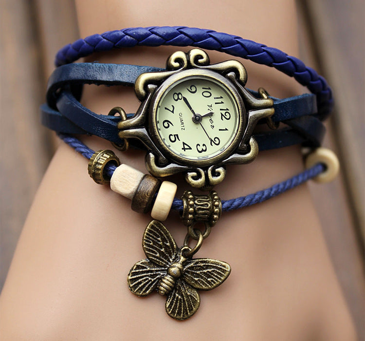 Cowhide winding bracelet watch - VibeSoothe