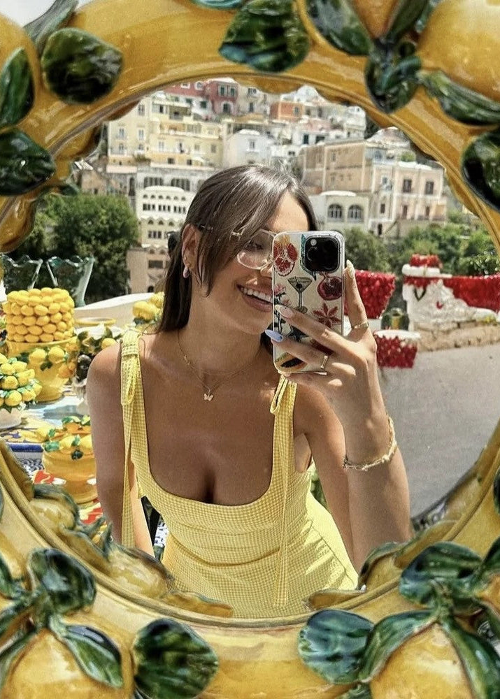 Sorrento Lemon Gingham Mini Dress