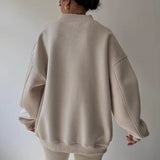 Women's Loose Sweater V-neck Long Sleeve - VibeSoothe