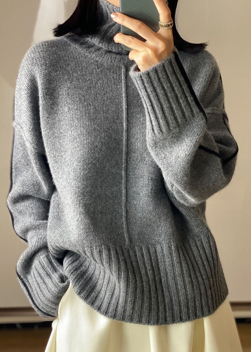 Loose Thickened High Collar Sweater Idle Matching Pure Wool Knit Bottoming Shirt