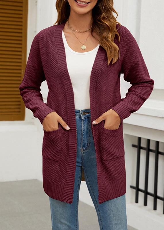 Women's Long Open-Front Knitted Cardigan - Cozy Loose Sweater Coat