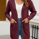  Wine Red Knitted Cardigan