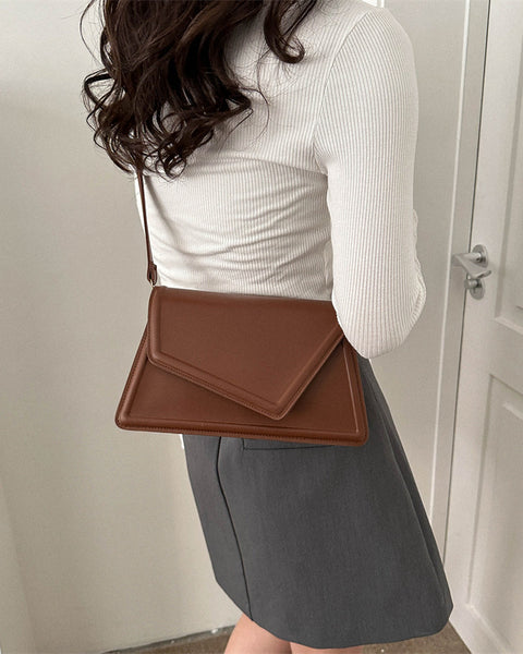 Textured Fashion Solid Color Shoulder Messenger Bag