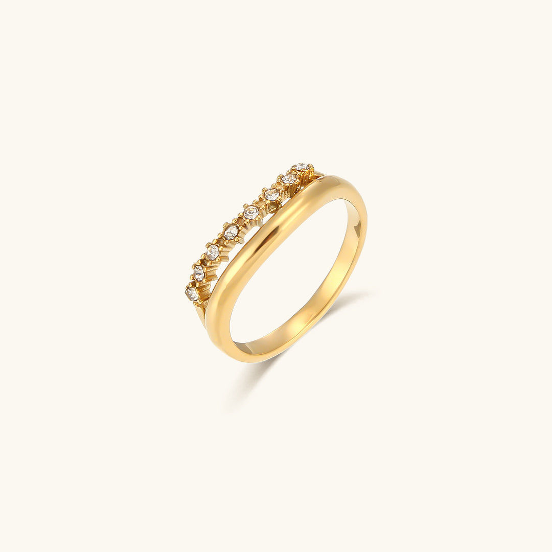 Stella Spark - Diamond Simulant Gold Ring