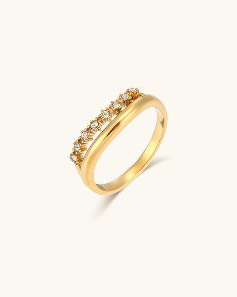 Stella Spark - Diamond Simulant Gold Ring