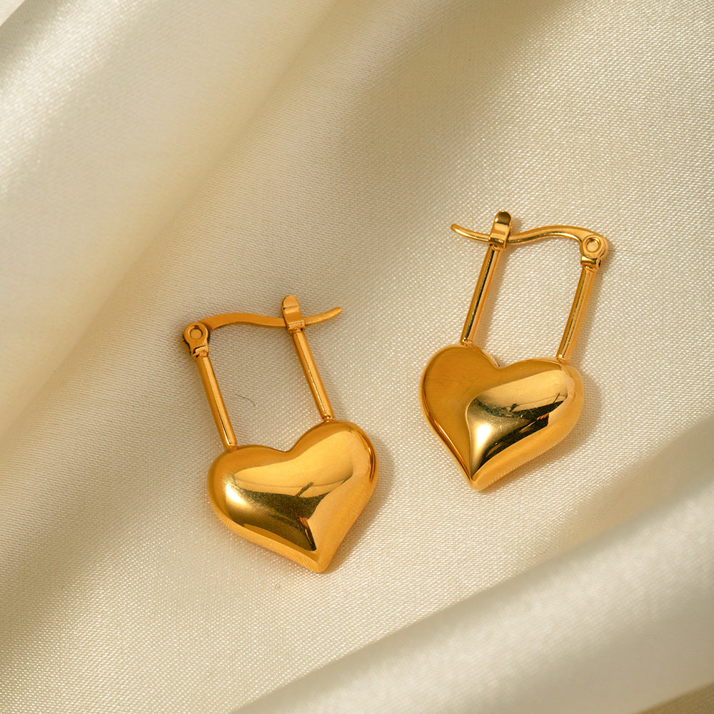 Amora Heart Lock Earrings