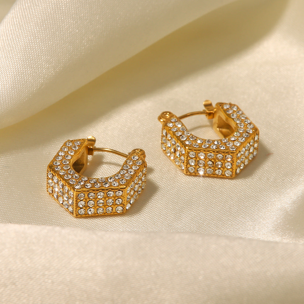 Aurora Pavé Huggie Earrings