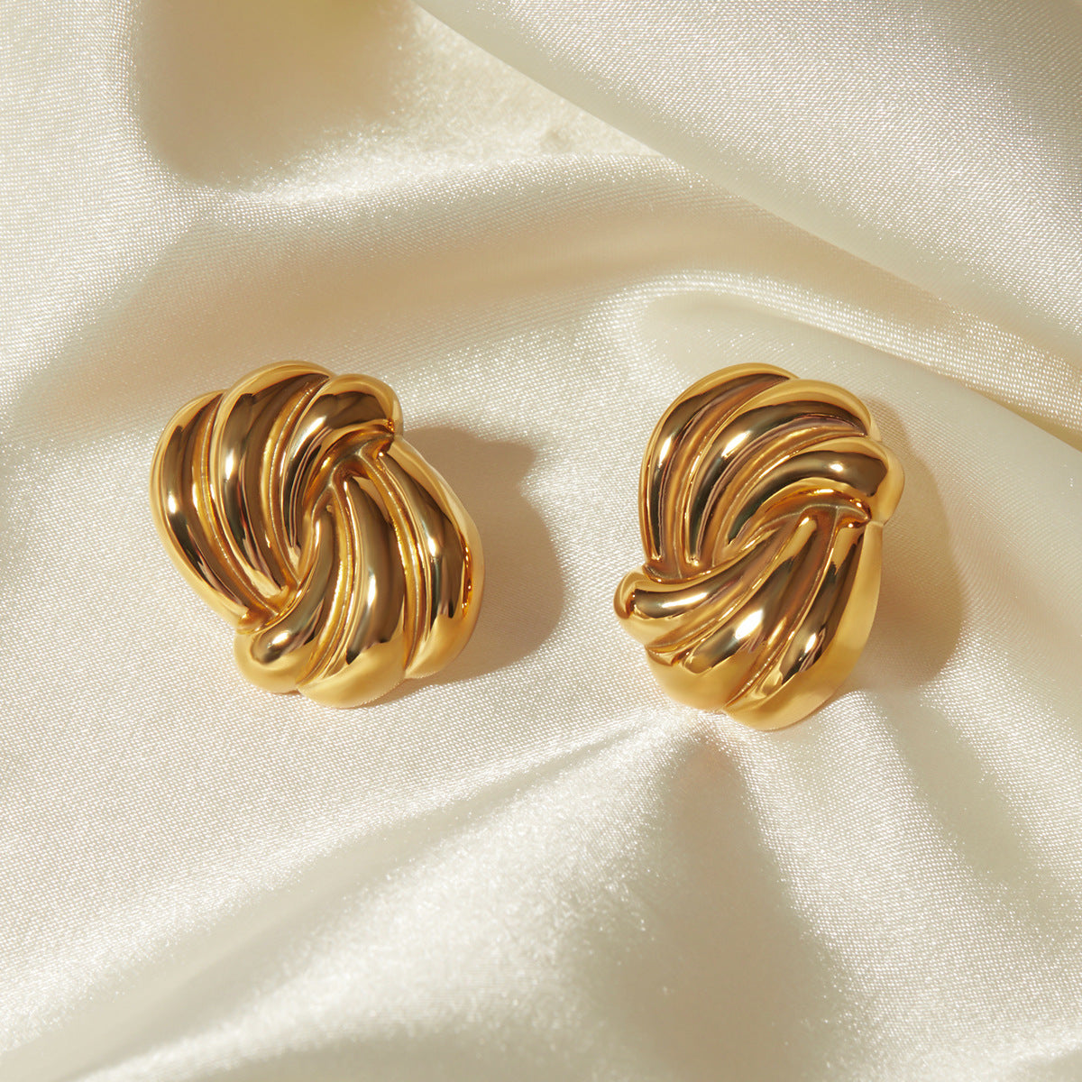 Aurora Swirl Gold Earrings