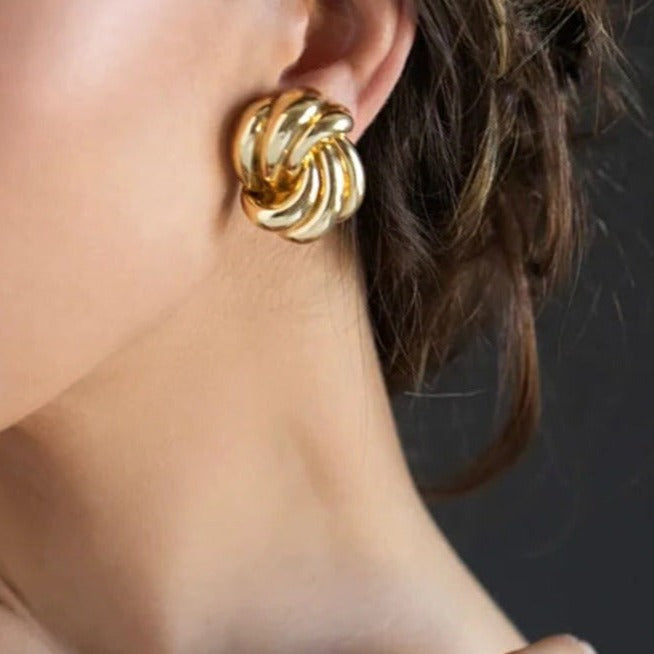 Aurora Swirl Gold Earrings