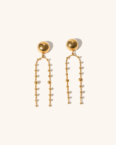 Aurora Tassel - Gold Drop Earrings