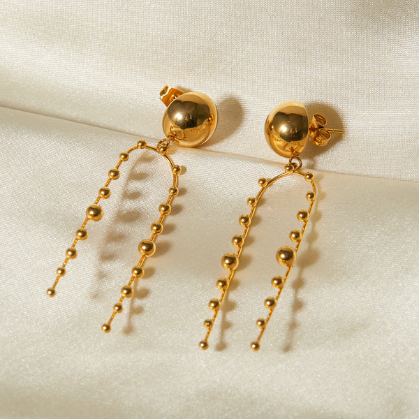 Aurora Tassel - Gold Drop Earrings