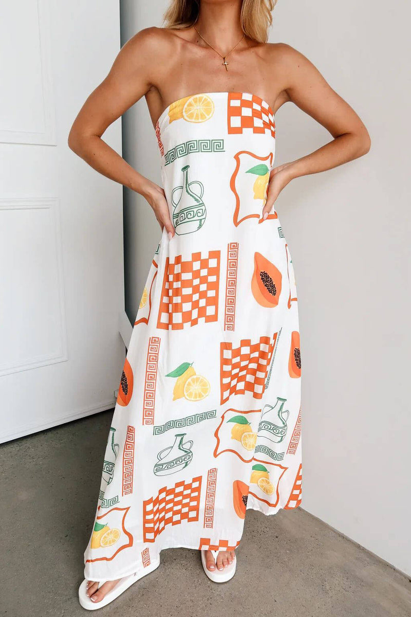 Amara - Printed Maxi Dress - VibeSoothe