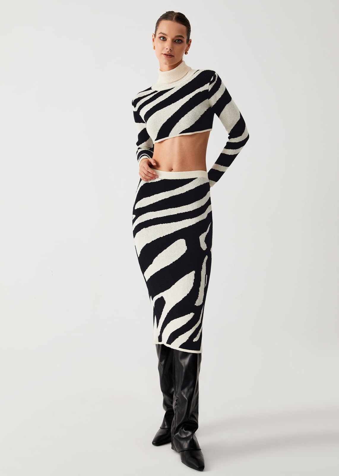 Zebra Chic Tweedelige Rokset - Gedurfde en Pittige Stijl 