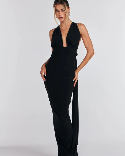 Riviera Noir Multi-Way Gown Maxi Dress