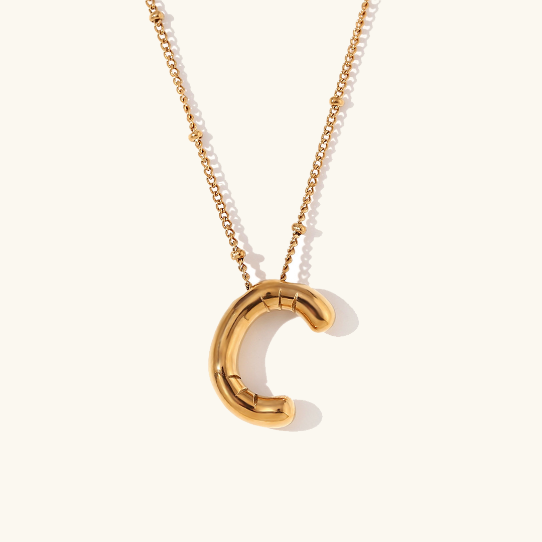 Lettre aérienne - Collier avec initiale en or