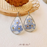 Forget me Nots FlowerEarrings Teardrop Dangle Earring - VibeSoothe