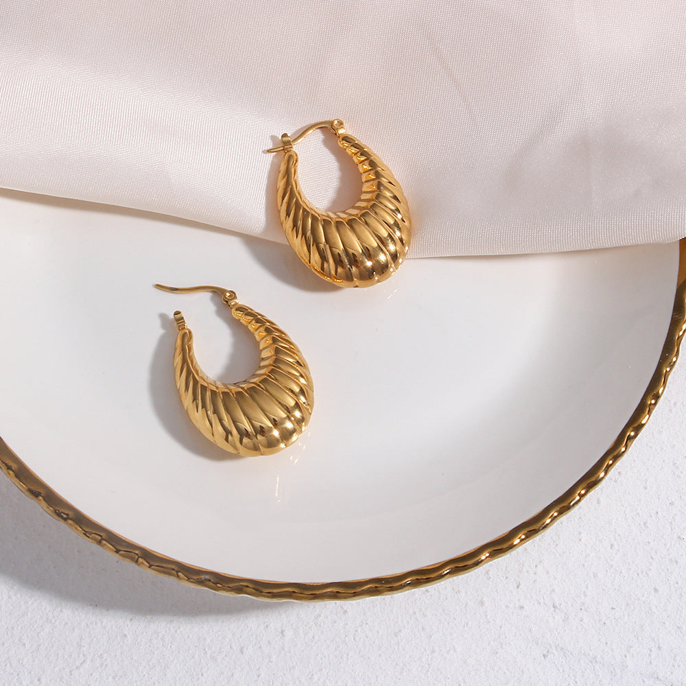 Camila Textured Gold Hoop Earrings