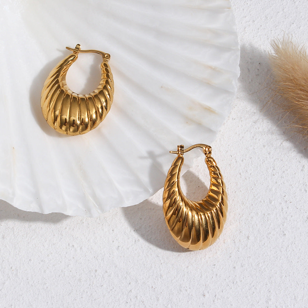 Camila Textured Gold Hoop Earrings