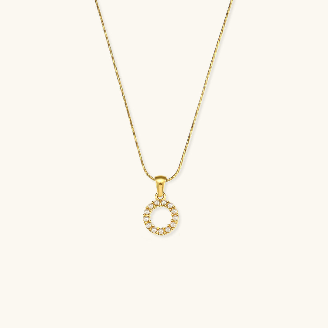 Celeste - Gold Pearl Letter Necklace