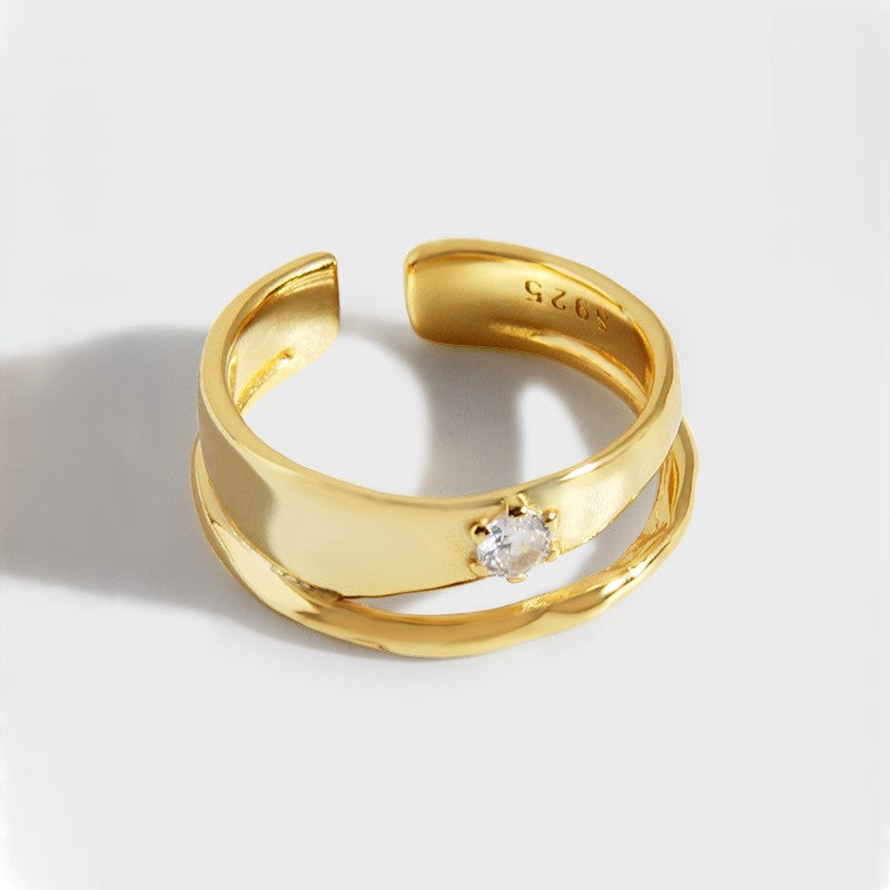 Celeste Gem - Open-Band Gold Ring