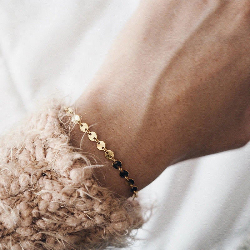 Celeste Gold Disc Bracelet