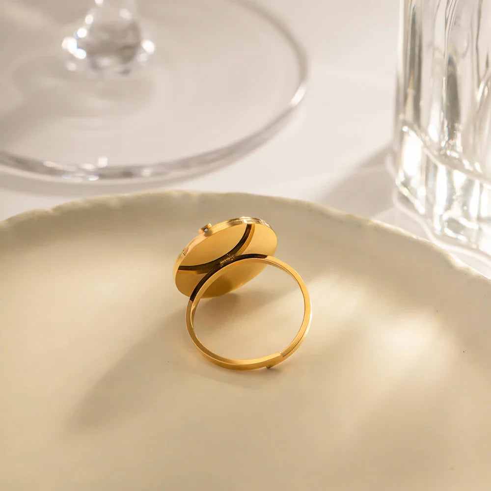 Celeste Gold Disc Ring