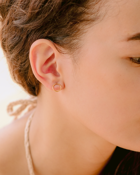 Celestial Circle Gold Earrings