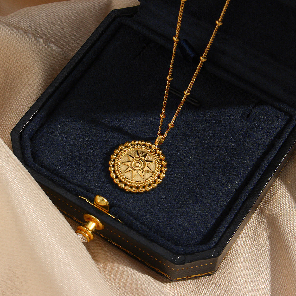 Celestial Glow - Gold Medallion Necklace