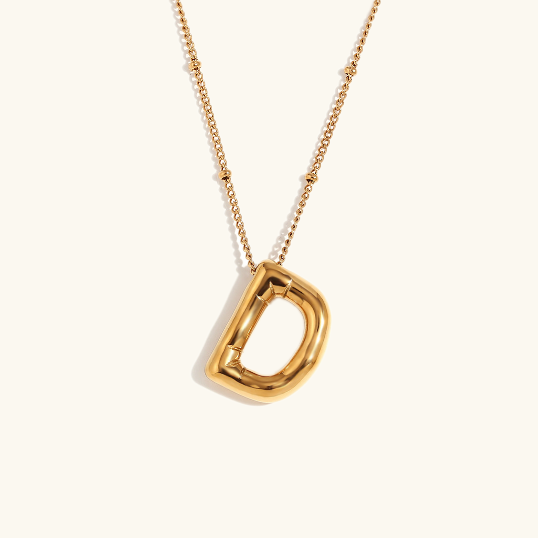 Lettre aérienne - Collier avec initiale en or