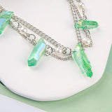 Green Quartz Crystal Boho Necklace - VibeSoothe