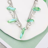 Green Quartz Crystal Boho Necklace - VibeSoothe