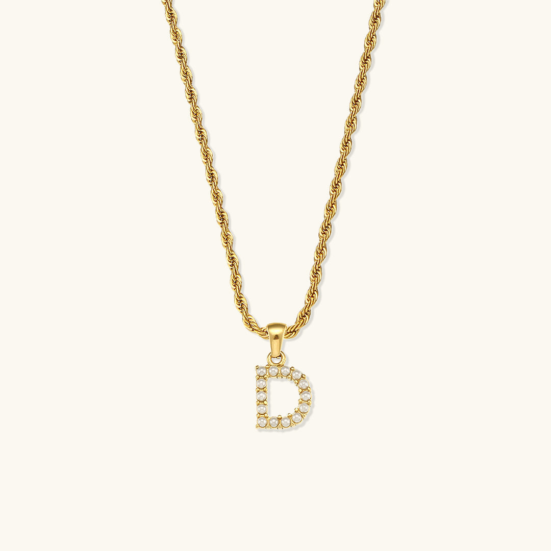 Aurora Pearl Initial Necklace