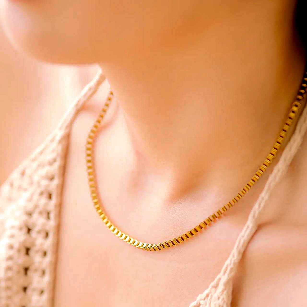 Danica Box Chain - Gold Necklace