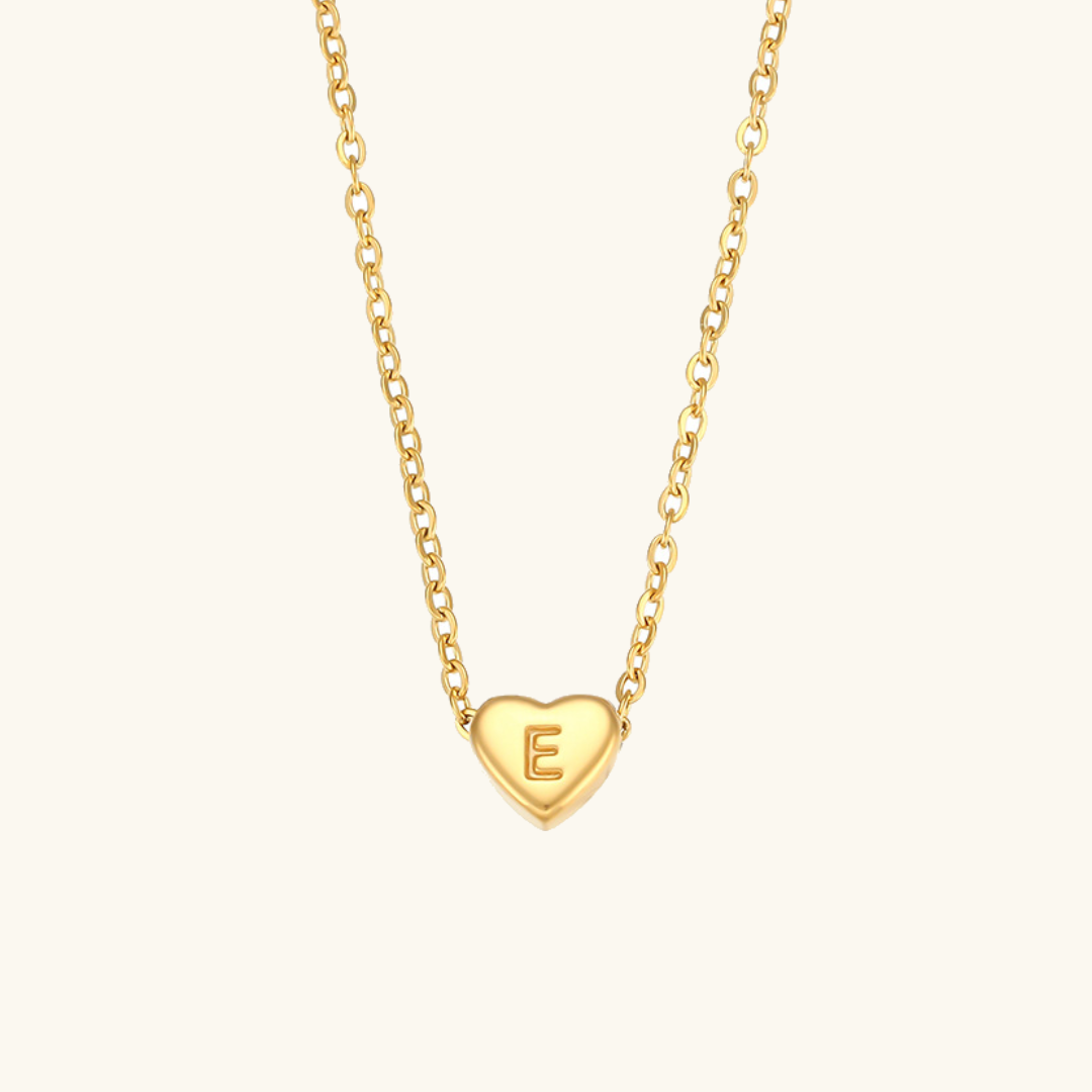 Golden Heartbeat - Initial Necklace