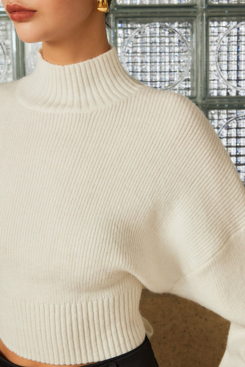 Elegant Open-Back Bow Sweater