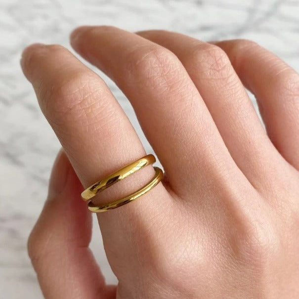 Elora Dubbele Band Gouden Ring