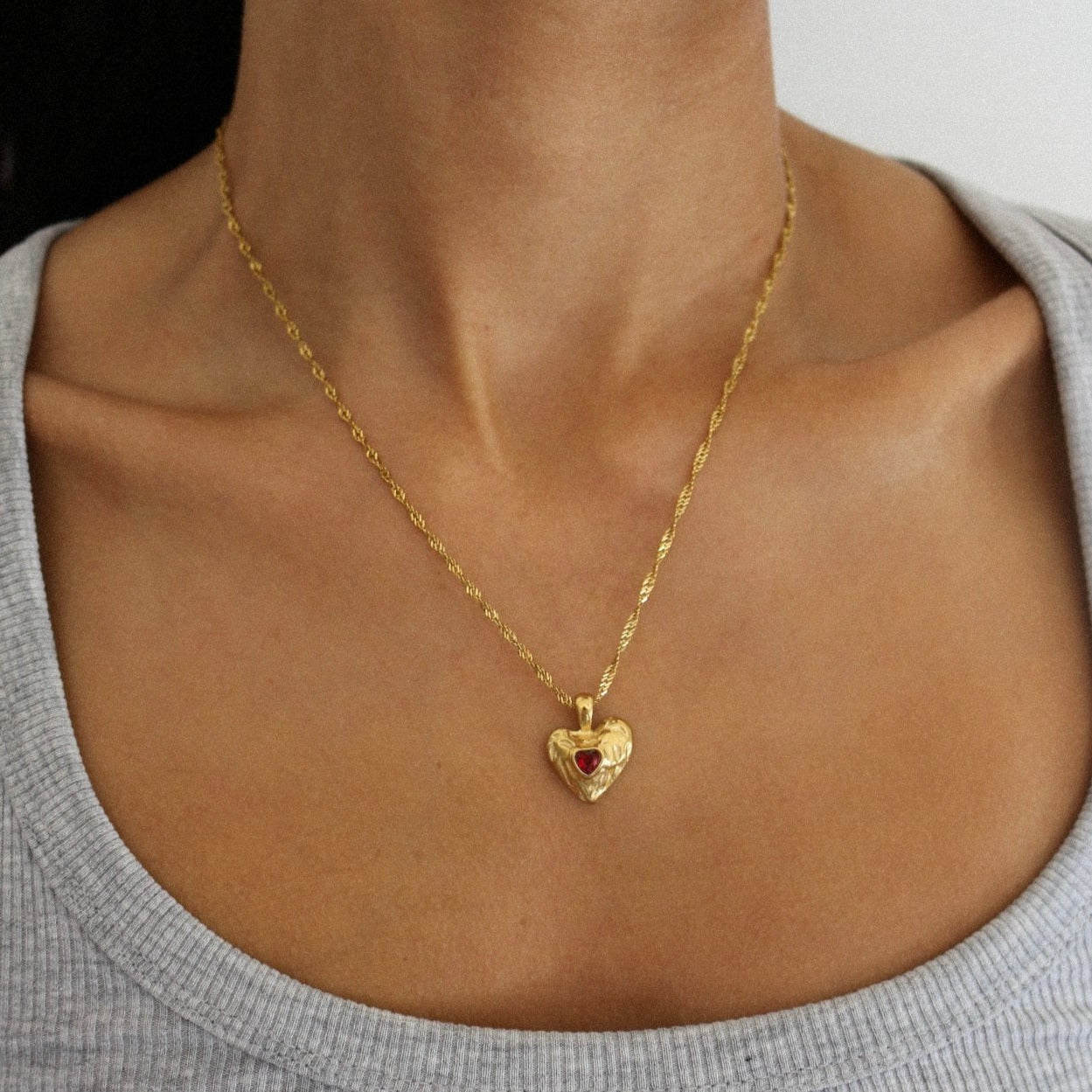 Ember Heart Gold Necklace