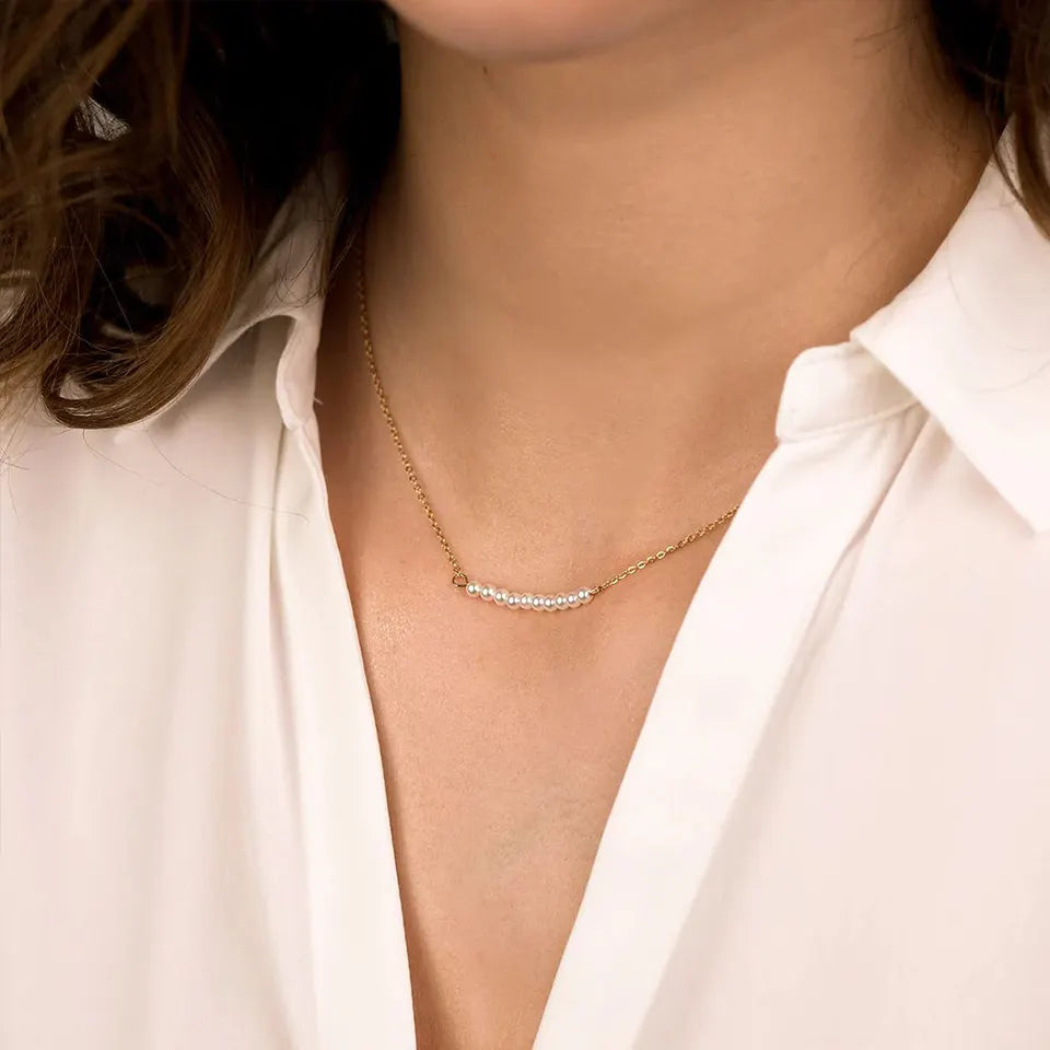 Emilia Pearl Bar Necklace