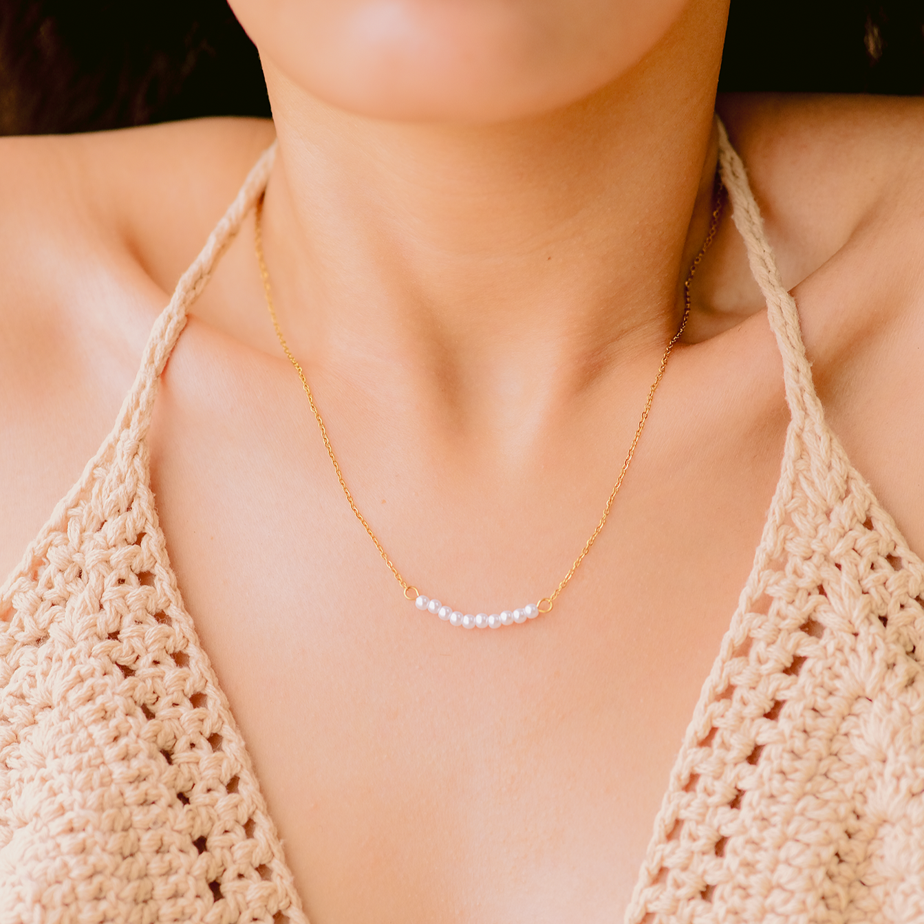 Emilia Pearl Bar Necklace