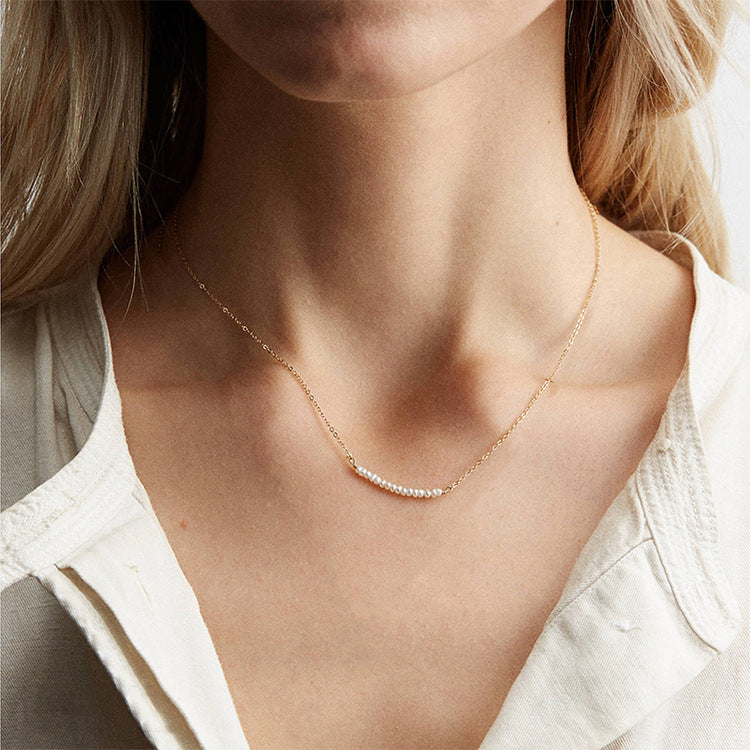 Emilia Pearl Bar Necklace