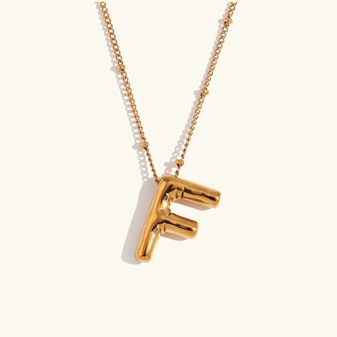 Lettre aérienne - Collier avec initiale en or