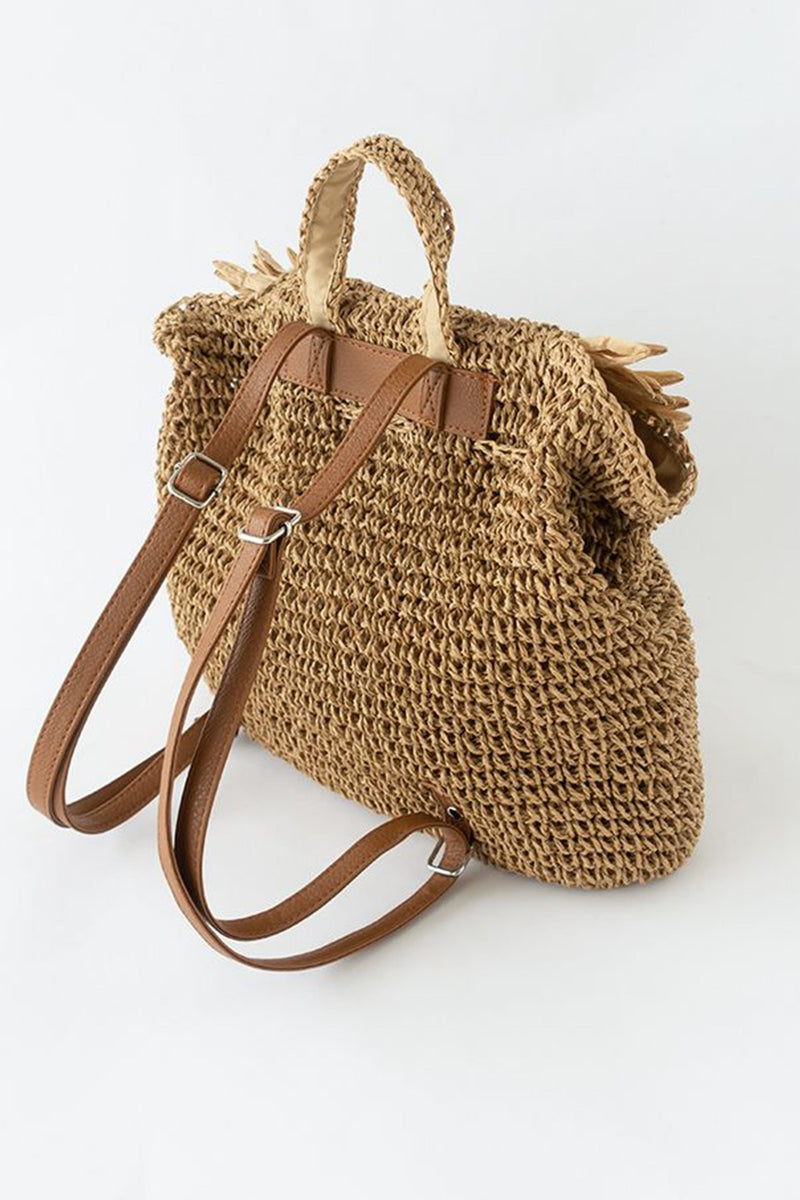 Rustic-Charm Woven Backpack